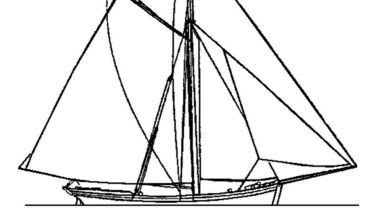 Zeichnung eines Schiffes.